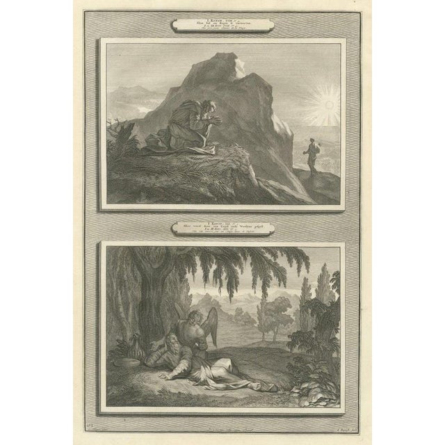 Pieter Mortier, Elijah Prays for Rain and Elijah Fed by an Angel, Pieter 1700, Engraving For Sale - Image 12 of 12