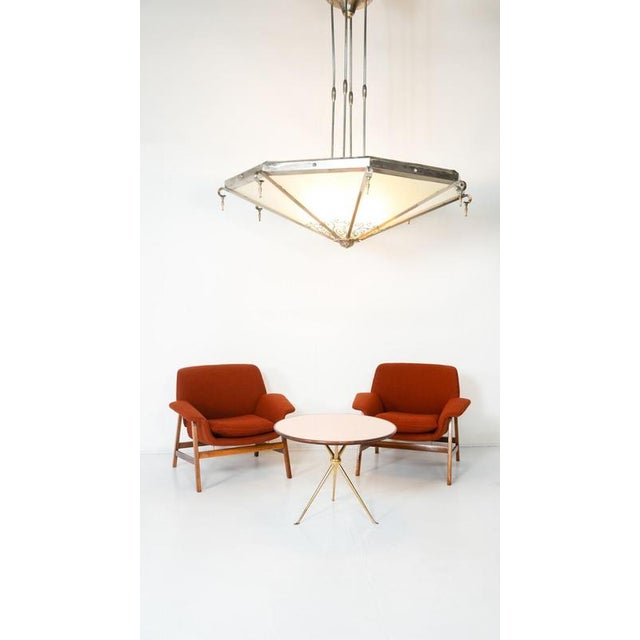 Large Art Deco Ceiling Light in Glass and Metal, France, 1930s For Sale - Image 13 of 16