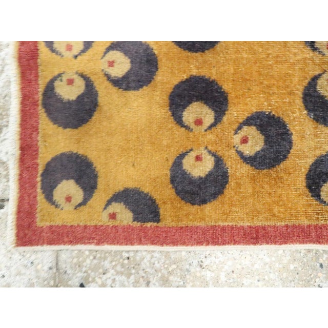 Mid 20th Century Galerie Shabab Collection Mid-20th Century Turkish Anatolian Deco Throw Rug For Sale - Image 5 of 7