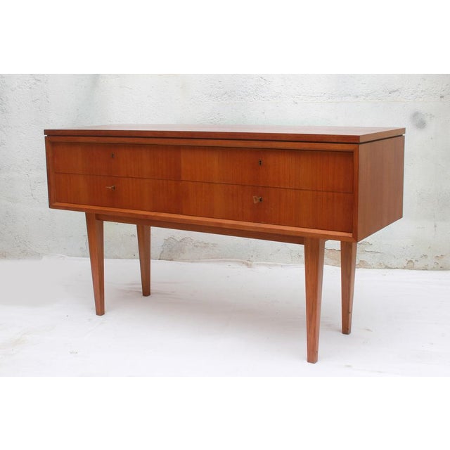Wood Custom-Made Chest of Drawers in Walnut, 1955 For Sale - Image 7 of 10