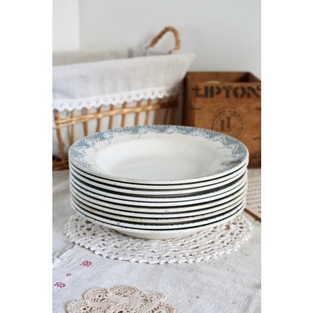 Deep Iron Earthenware Plates Model Luchon from Sarreguemines, 1890s, Set of 6 For Sale - Image 9 of 10