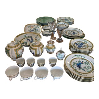Late 20th Century Hermes China Toucans Service for 6 Collection - 69 Pieces For Sale