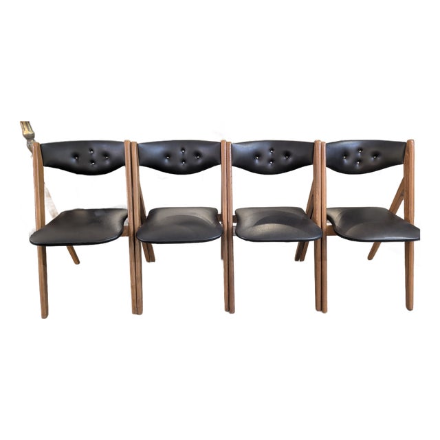 Vintage Stakmore Mid Century Modern Folding Dining Chairs For Sale