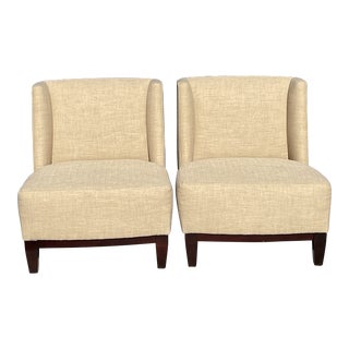 Contemporary Tan Club Chairs by Precedent - Sherrill Furniture - a Pair For Sale