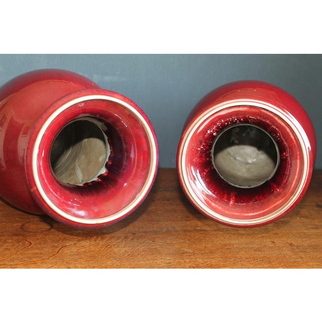Ceramic Chinese Early Qing Dynasty Sang De Boeuf Vases, Set of 2 For Sale - Image 7 of 18