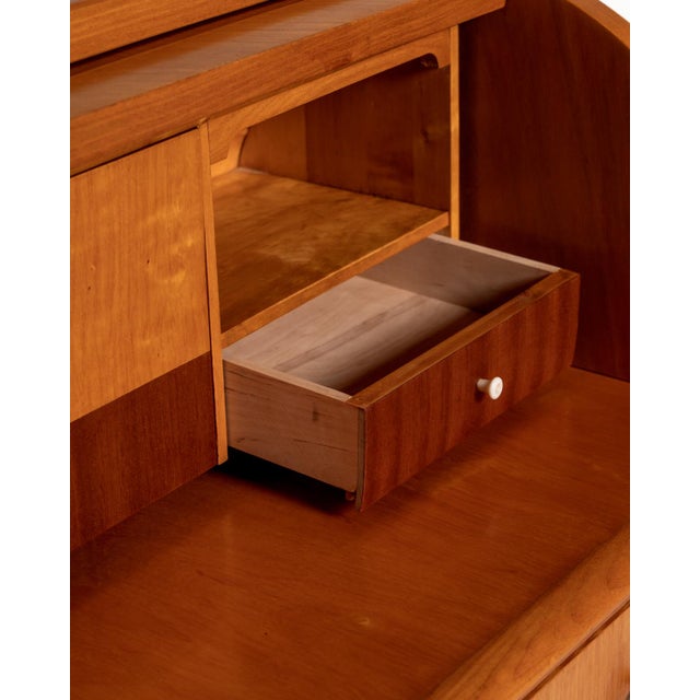 Scandinavian Secretaire in Elm and Root, 1950s For Sale - Image 12 of 16