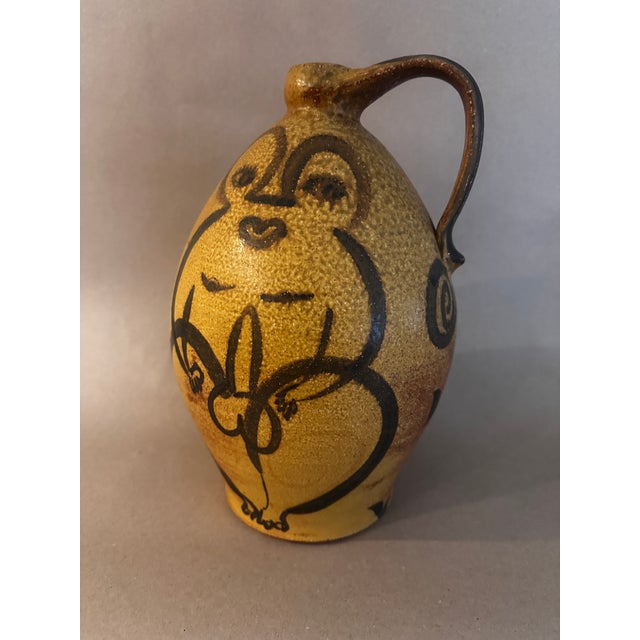 Fred Johnston Decorated Stoneware Jug For Sale - Image 4 of 8