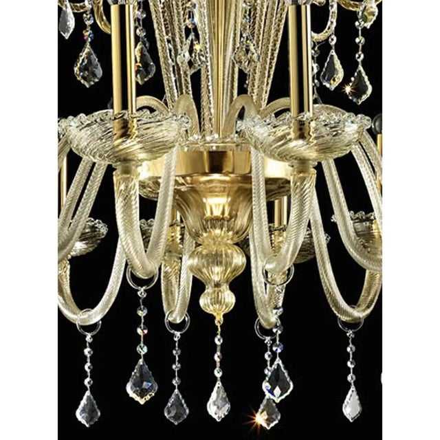 Ornate Imperial Venetian Chandelier with Gold Curled Murano Glass by Simoeng for Simoeng For Sale - Image 4 of 9