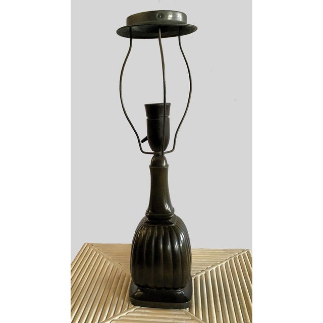Danish Just Andersen art deco table lamp in disco metal by Just Andersen A/S in the 1930´s. The table lamp is made in...