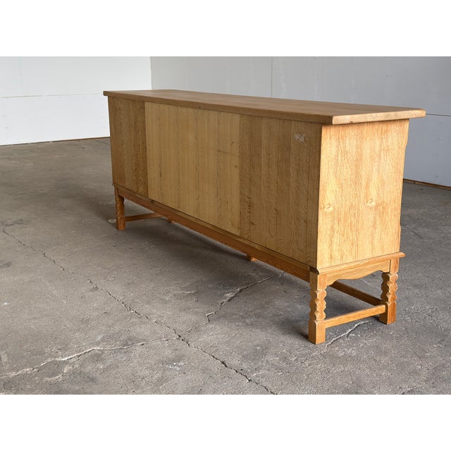 Mid-Century Danish Brutalist Sideboard in Oak by Henning Kjærnulf, 1960s For Sale - Image 12 of 15
