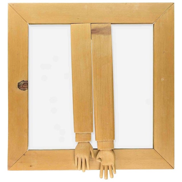 Wooden Picture Frame with Engraved Signature, Italy, 1980s For Sale - Image 6 of 6