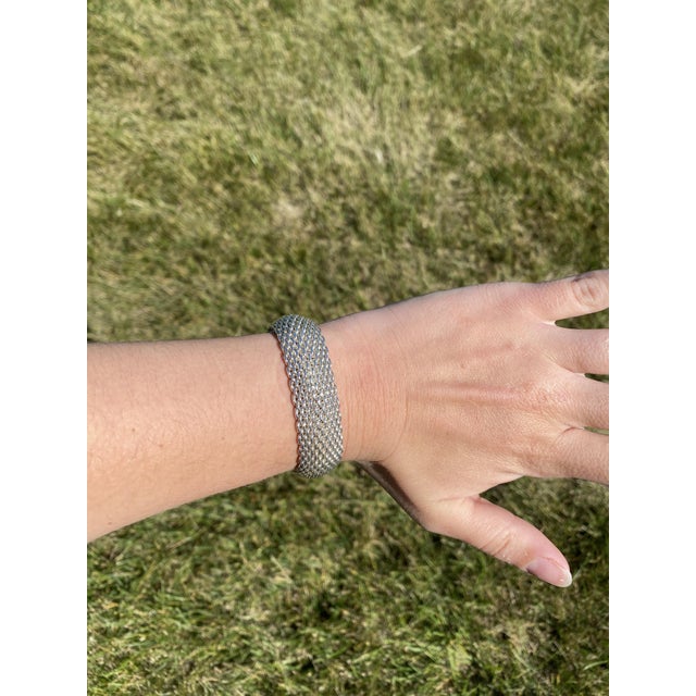 Early 21st Century Tiffany & Co Thick Woven Bracelet, Sterling Siler, Length 7 Inches For Sale - Image 5 of 5