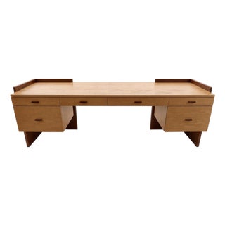 Poliform Custom Solid Wood Desk For Sale
