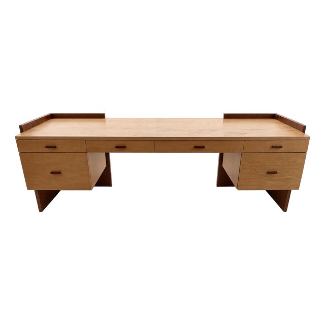 Poliform Custom Solid Wood Desk For Sale