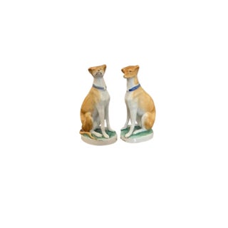 Antique Victorian Porcelain Dogs, 1880, Set of 2 For Sale