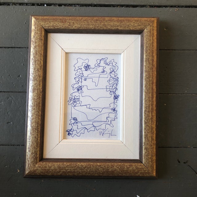 2010s Original Contemporary Wayne Cunningham Small Abstract Ink Drawing Framed For Sale - Image 5 of 5