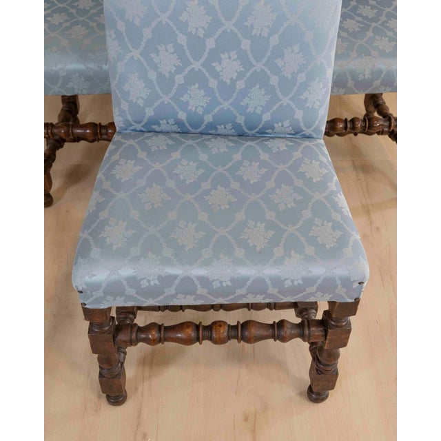 Set of Six Lombard Walnut Reel-Turned Dining Chairs, Early 18th Century For Sale - Image 9 of 9