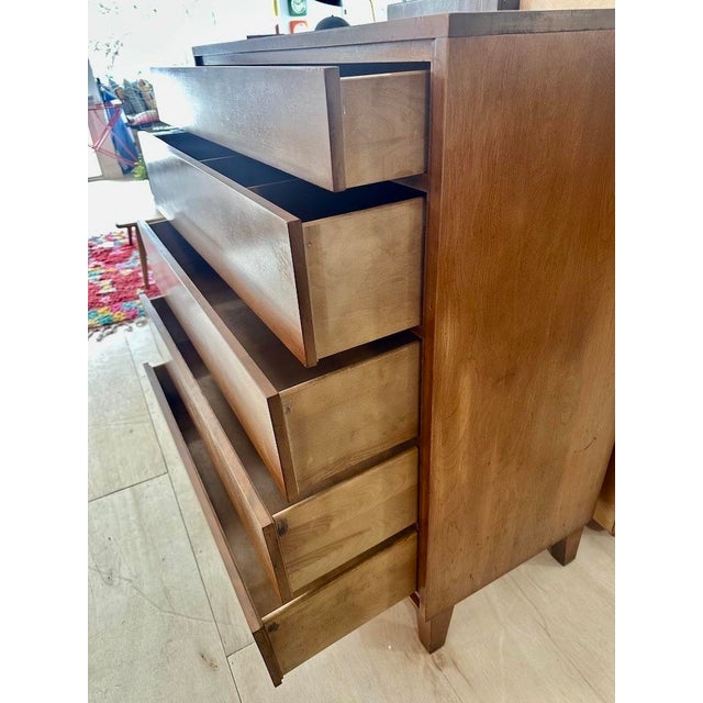 5 Drawer Birch Highboy by Leslie Diamond for Conant Ball For Sale In Boston - Image 6 of 7