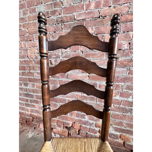 Ladderback and Rush Seat Side Chairs - Set of 4 For Sale In New York - Image 6 of 11