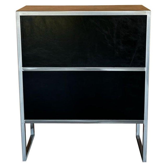 Vintage Baxter Bookcases in Black Leather and Steel, 1990s, Set of 2 For Sale - Image 16 of 16