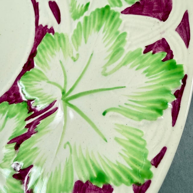 Wedgwood Hand Painted Burgundy & Green Leaf Plates, Set of 10 For Sale In Philadelphia - Image 6 of 13