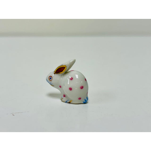 Early 21st Century Herend Miniature Polka Dot Porcelain Rabbits - Set of 4 For Sale - Image 5 of 8