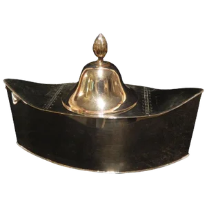 English Silver Caviar Boat on Small Square Feet, Late 19th Century
