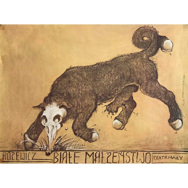 Original 1978 Polish Theatre Poster, White Wedding Starowieski For Sale - Image 4 of 8