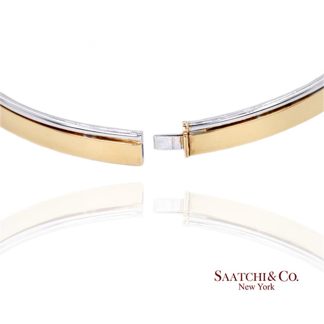 Metal 18k (750) Two Toned Yellow and White Gold Choker Necklace For Sale - Image 7 of 8