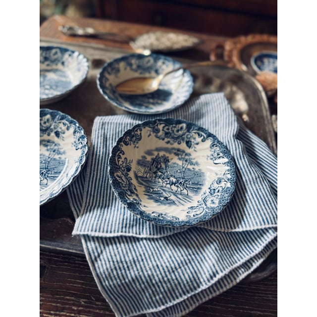 Vintage English Ironstone by Johnson Brothers in Coaching Scene Berry Bowls - Set of 4 For Sale - Image 10 of 12