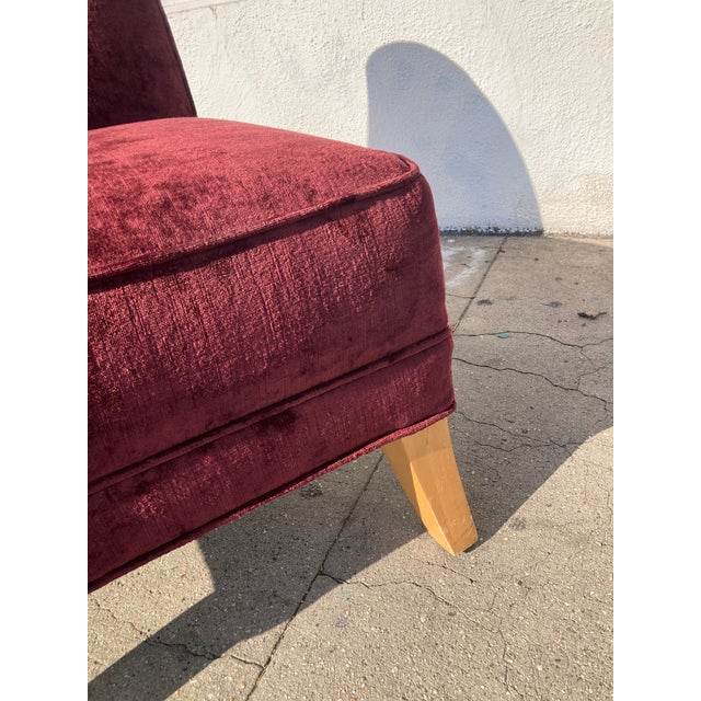 Todd Hase designed Queen Abigail Slipper Chair in original fabric and finish as floor sample. Very comfortable and very...