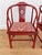 Vintage Chinese Horseshoe Back Arm Chairs With Palm Pattern Seat Cushions. Set of 4. For Sale In New York - Image 6 of 8