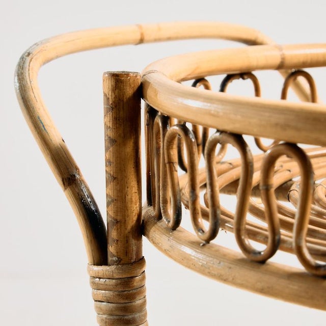 Rustic Bamboo and Rattan Trolley, 1960s For Sale - Image 3 of 11