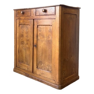 Antique Late 19th Century French Elm Cupboard For Sale