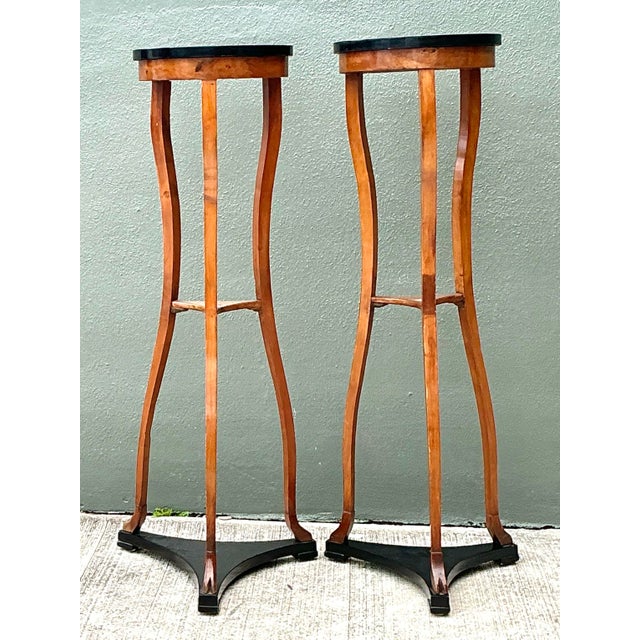 Vintage Biedermeier Tall Pedestals - A Pair For Sale - Image 10 of 12
