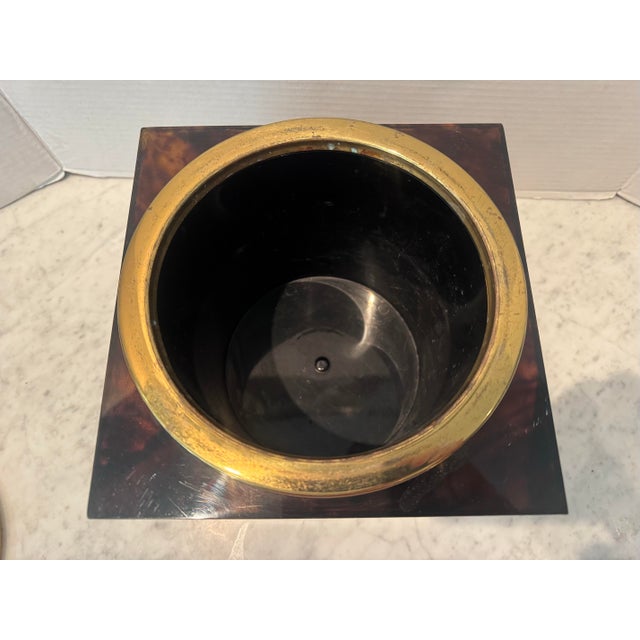 Chic Faux Tortoise Shell Ice Bucket For Sale - Image 4 of 8