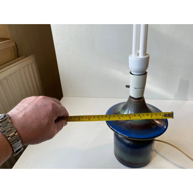 Black Mid-Century Glazed Ceramic Diablo Table Lamp by Einar Johansen for Søholm, 1960s For Sale - Image 8 of 12