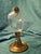 Rare 1840s Whale Oil Lamp Etched Glass Font Original Double Burner Iron Base For Sale In Boston - Image 6 of 18