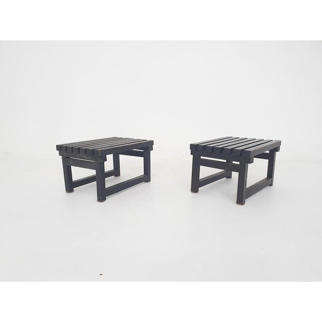 Dark Brown Wooden Side Tables, 1970s, Set of 2 For Sale - Image 10 of 10