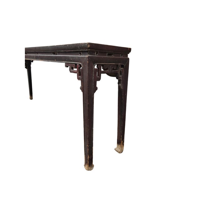 Early 19th Century Chinese Elm Console Table With Carved Spandrels For Sale In Greensboro - Image 6 of 9