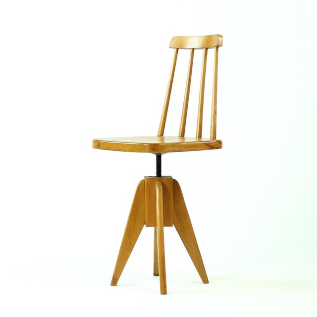 Mid-Century Piano Swivel Stool with Backrest, Former Czechoslovakia, 1960s For Sale - Image 13 of 13