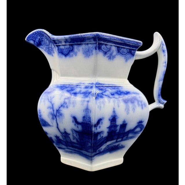 Blue & White Pitcher “ Whampoa Pattern “ For Sale - Image 4 of 8
