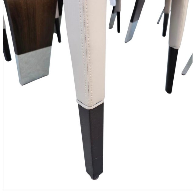 Pietro Costantini Pietro Costantini - Set of Eight Jade Dining Chairs With Chrome Leg Caps For Sale - Image 4 of 16