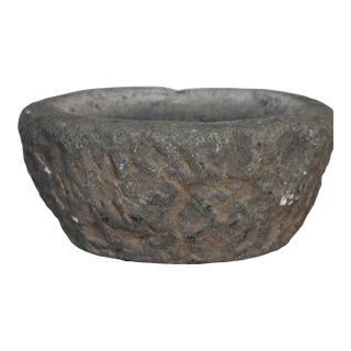 Mid 20th Century Primitive Stone Bowl For Sale
