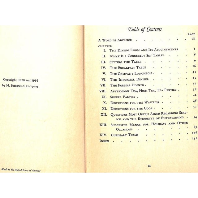 "Table Setting and Service for Mistress and Maid" 1934 Lutes, Della Thompson For Sale - Image 4 of 12