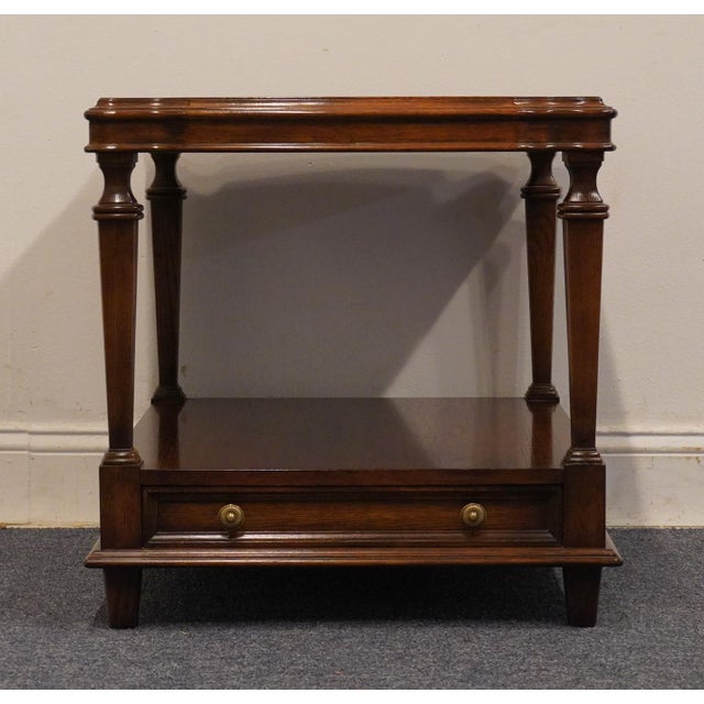 Brown Ethan Allen Collectors Classics 22" Pecan Rectangular Accent End Table W. Olive Ash Burl Veneer 13-8512 For Sale - Image 8 of 13
