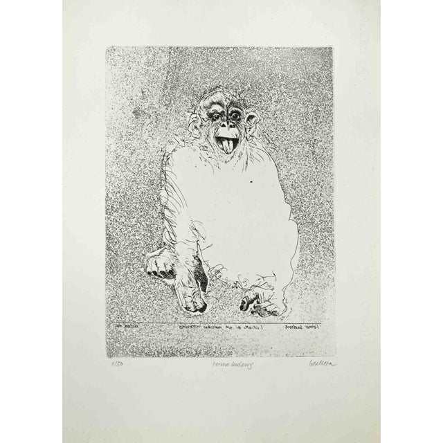 Sergio Barletta, Homo Ludens, 1960s, Etching For Sale - Image 3 of 3