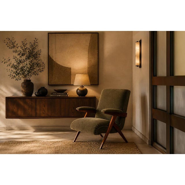An exceptionally rigorous example of early Brazilian Modernism, this rare “Z” armchair by José Zanine Caldas embodies the...