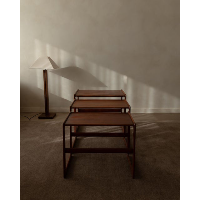 Mid-Century Modern Teak Nesting Tables by Arne Hovmand-Olsen for Mogens Kold, 1960s, Set of 3 For Sale - Image 3 of 16