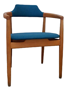 Oak and Wool Armchair, Denmark, 1960s